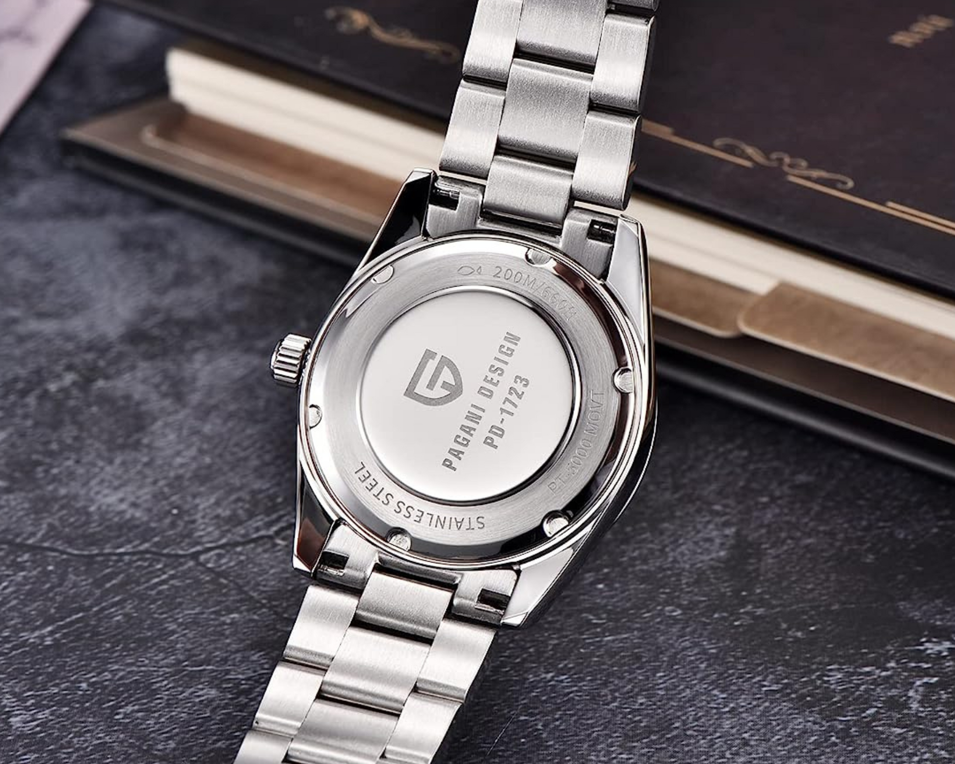 Pagani Design PD-1723 Air King 36 mm 200 m Waterproof PT5000 Automatic Mechanical Watch AR Sapphire crystal Luminous Stainless steel Business Watch - White