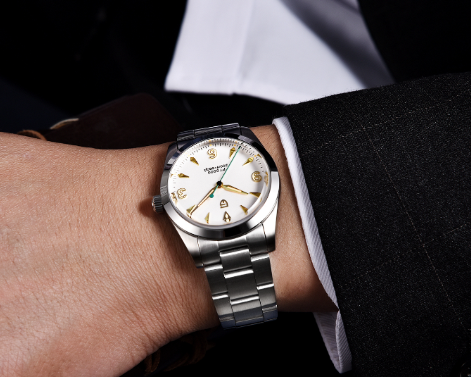 Pagani Design PD-1723 Air King 36 mm 200 m Waterproof PT5000 Automatic Mechanical Watch AR Sapphire crystal Luminous Stainless steel Business Watch - White