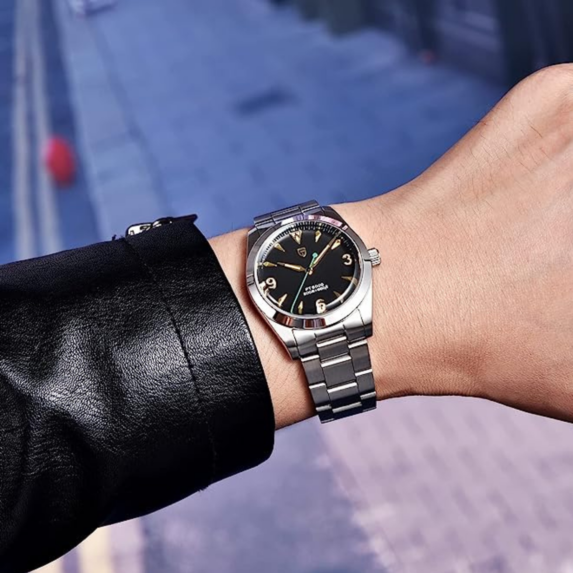 Pagani Design PD-1723 Air King 36 mm 200 m Automatic Watch AR Sapphire crystal with Lume Stainless steel & PT-5000 Movement- Black