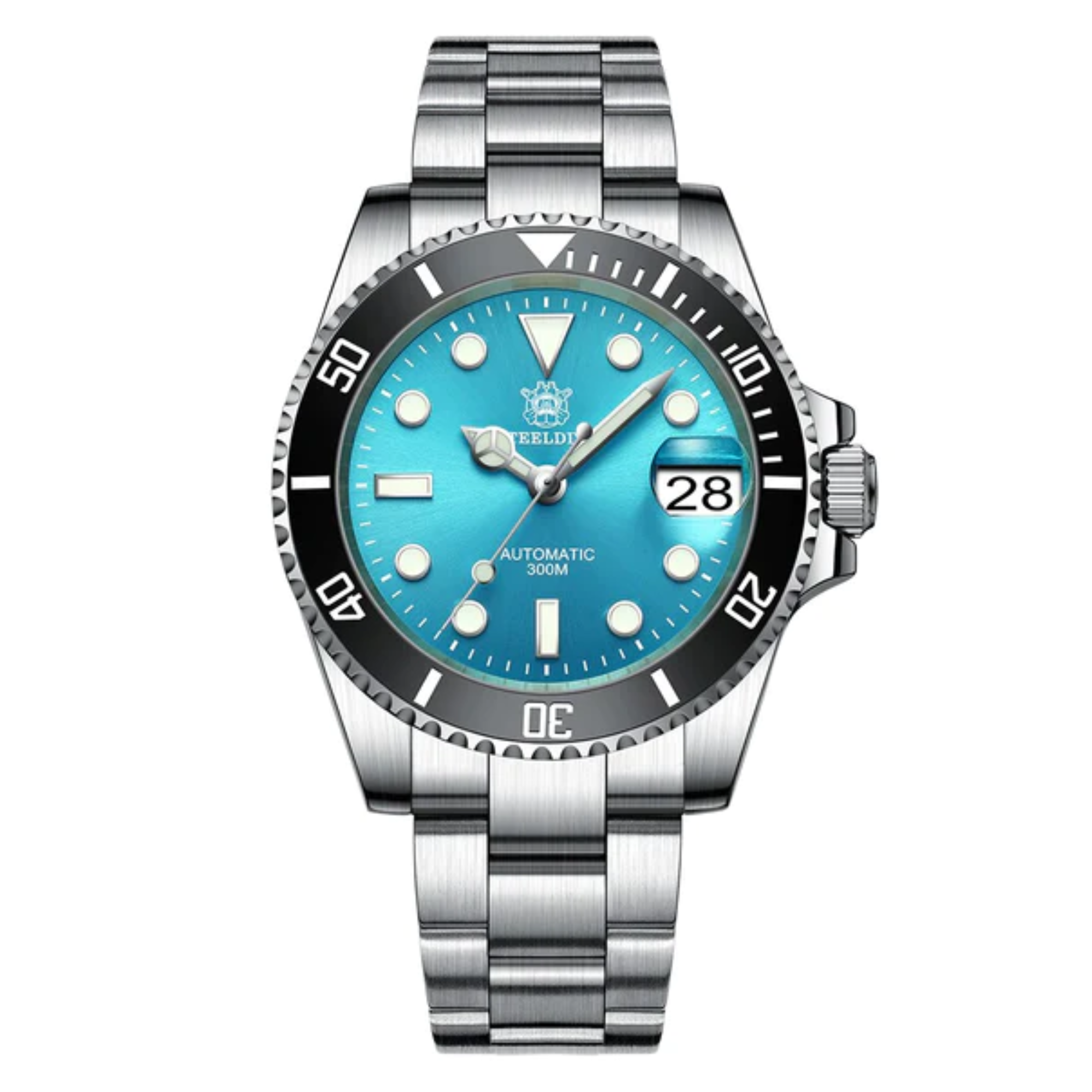 Steeldive SD1953 Sub Men Dive Watch V2 Light Blue Dial With Oyster