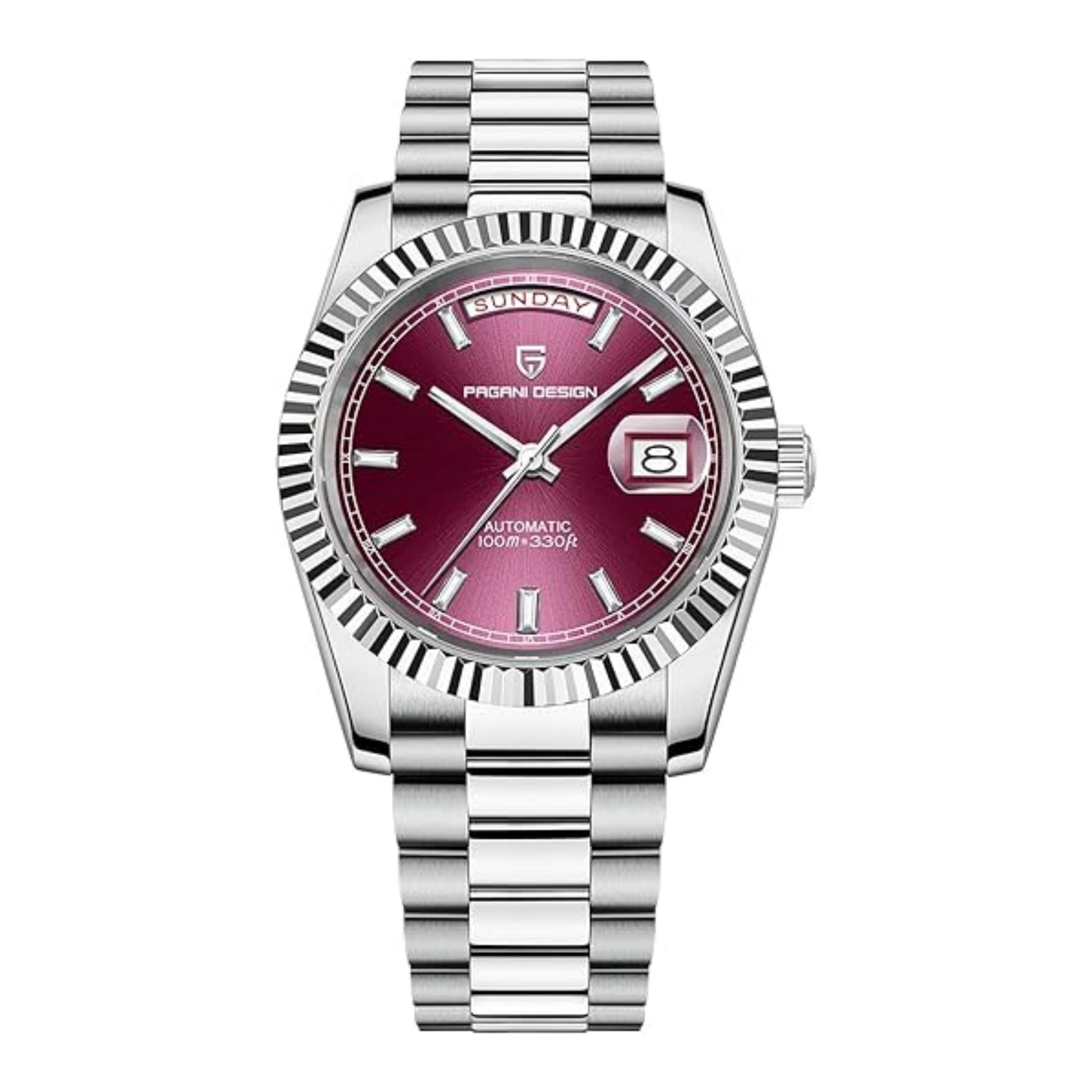 Pagani Design DD40 PD-1783 Men's Watches Luxury Automatic Watch AR Sapphire Glass Mechanical Wristwatch Men NH36A  - Maroon Dial