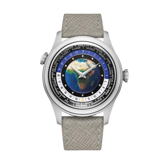 NEW MERKUR Dual Crown World Time Enamel Dial casual manual mechanical watch steel watch Vintage Date Window