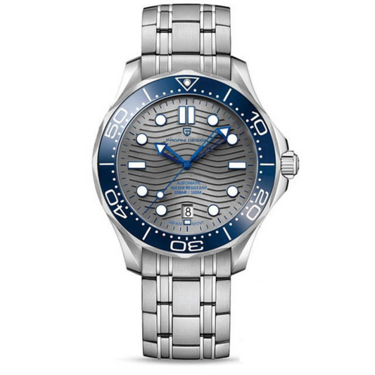 Pagani Design PD-1685 42MM (Japanese NH-35 Automatic Movement) Mechanical Watch 100M Waterproof Dive Watch Sapphire Stainless Steel Bracelet Watch "Seamaster"