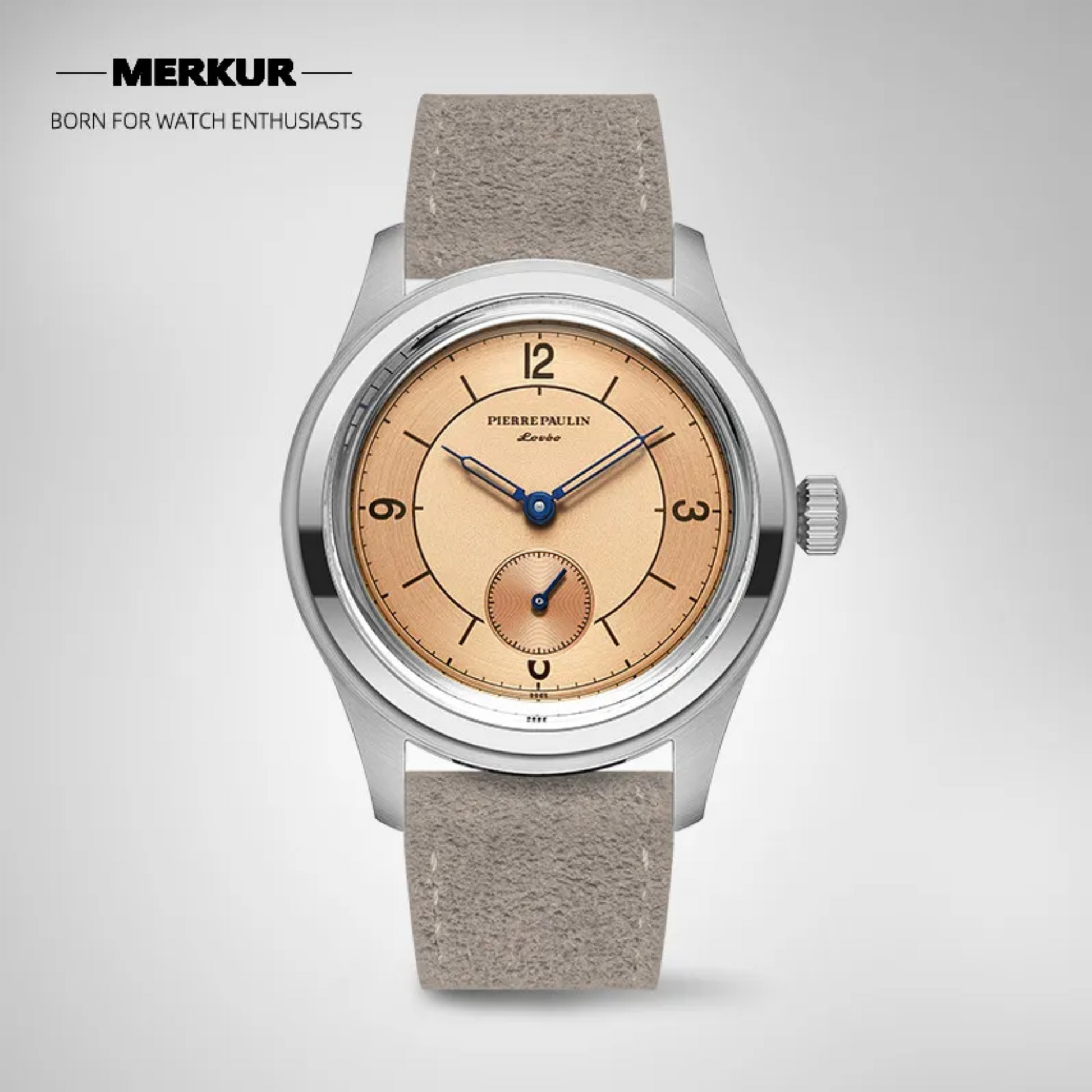 Pierre Paulin business LEVEE series Handwinding Watch Sector Dial Salmon silver dial Vintage Casual Watch Mens watch dream-watches.com india