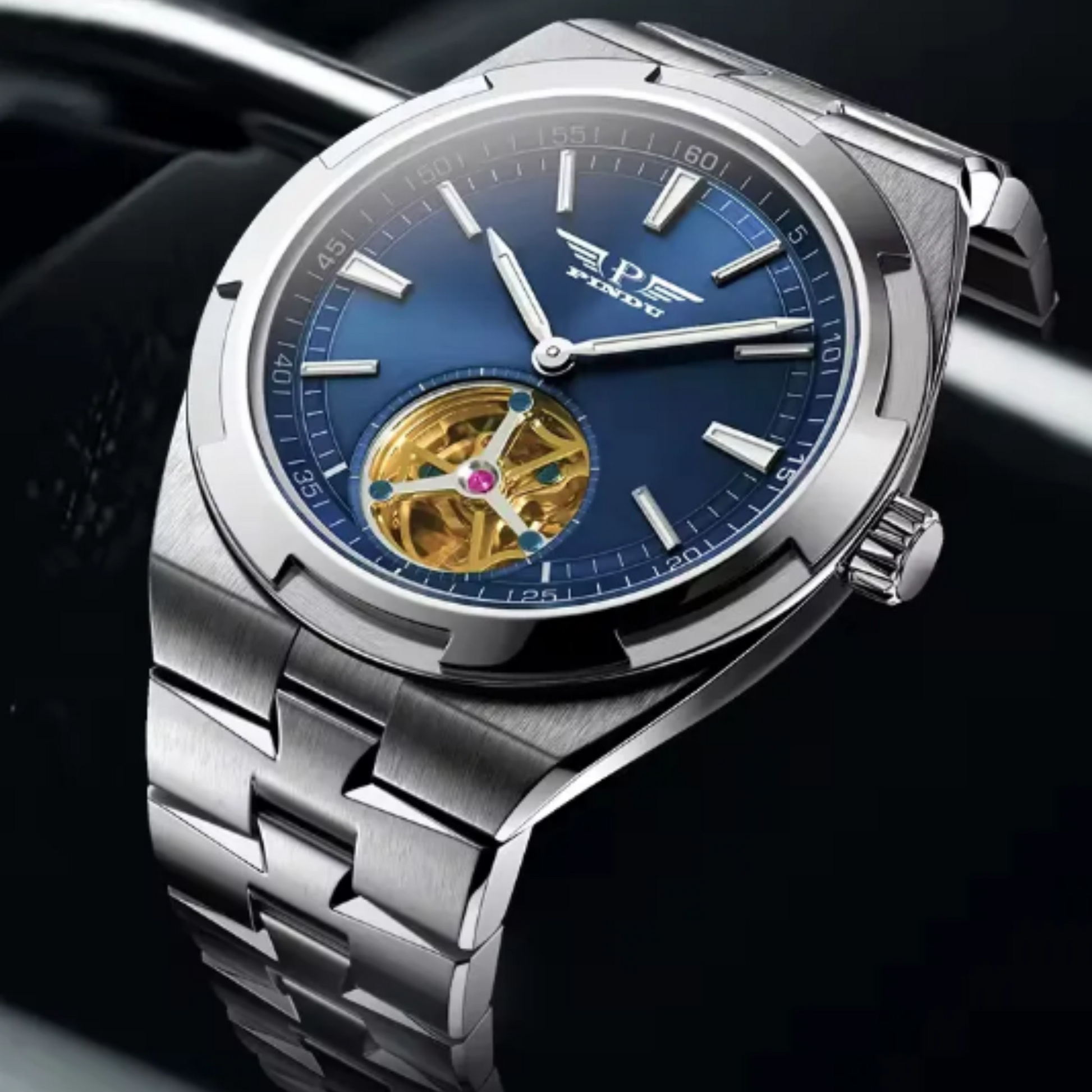 Oversea Design Luxury Classic Automatic Wristwatch Stainless watch skeleton Mechanical men Watches