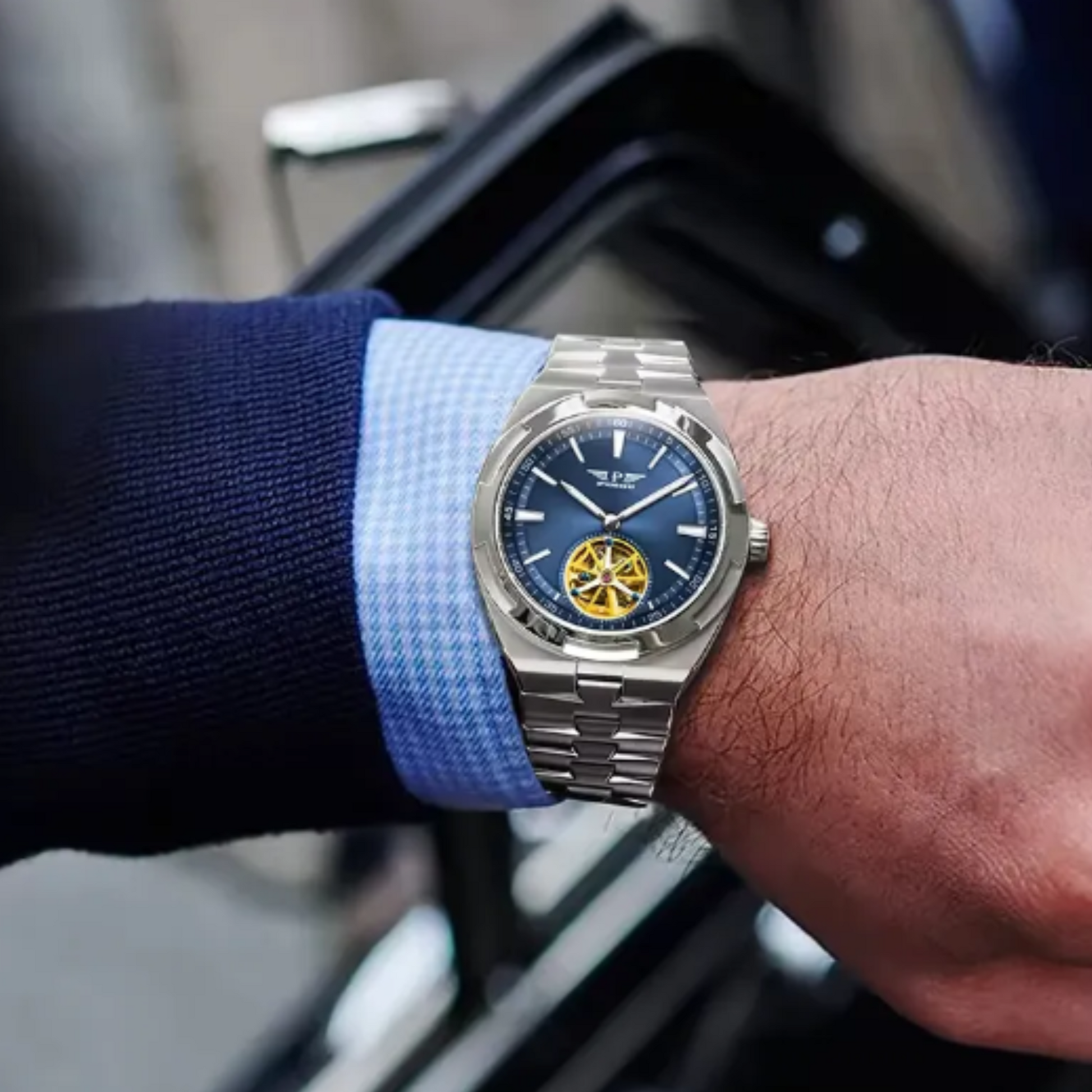 Oversea Design Luxury Classic Automatic Wristwatch Stainless watch skeleton Mechanical men Watches