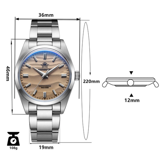 ADDIESDIVE 36mm Quartz Watch VH31 Movement (AD2030）- Brown