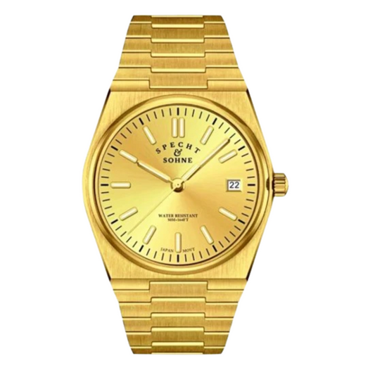 Specht&Sohne 37 Mm Mens Luxury Watch With Japanese Quartz Movement - Quartz Gold Edition