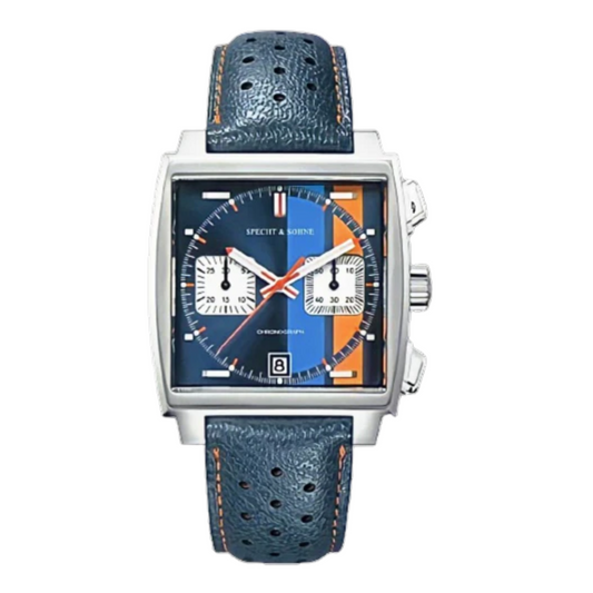 Specht&Sohne Mens Luxury Watch with Seiko VK64 Movement  - Monaco Gulf Edition