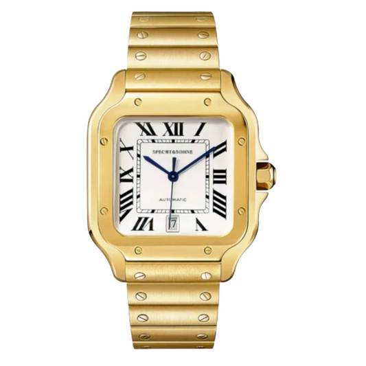 SPECHT & SOHNE 'Santos' Homage Luxury Automatic Wrist watch Unisex - Golden
