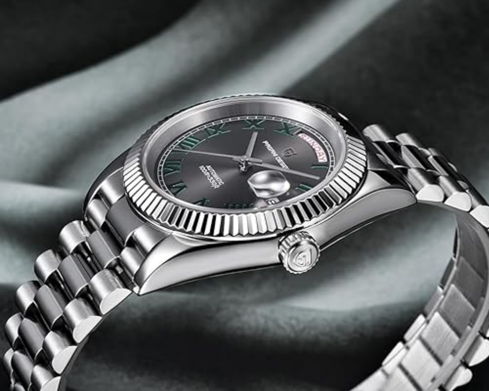 Pagani Design DD40 PD-1783 Men's Luxury Automatic Watch with AR Sapphire Glass and NH36A Movement - Grey Dial/ Wimbledon