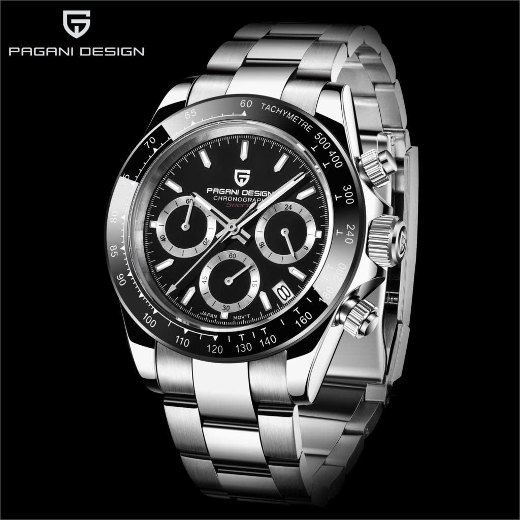 Pagani Design PD-1644 Daytona Chronograph Luxury Waterproof Movement (Japanese VK63) | Stainless Steel Men's 40MM Watch Pagani Design watch india dream watches