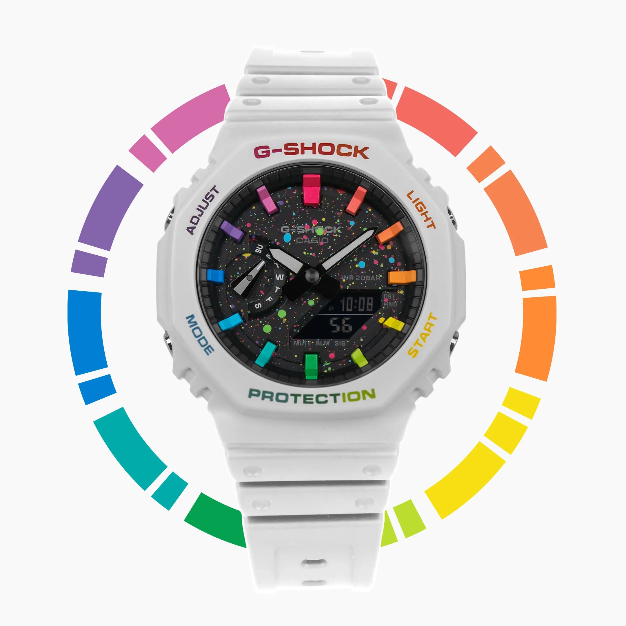 Modified G-Shock with Colourful Indices and Outer Case CasiOak