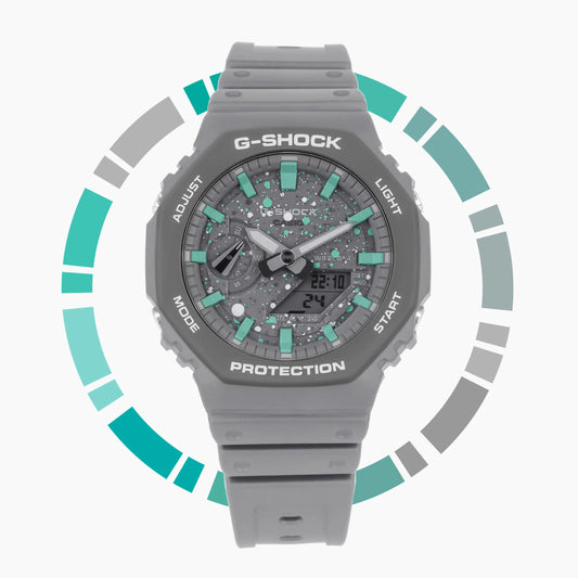 Modified G-Shock with Colourful Indices and Outer Case - CasiOak Tiffany Sky