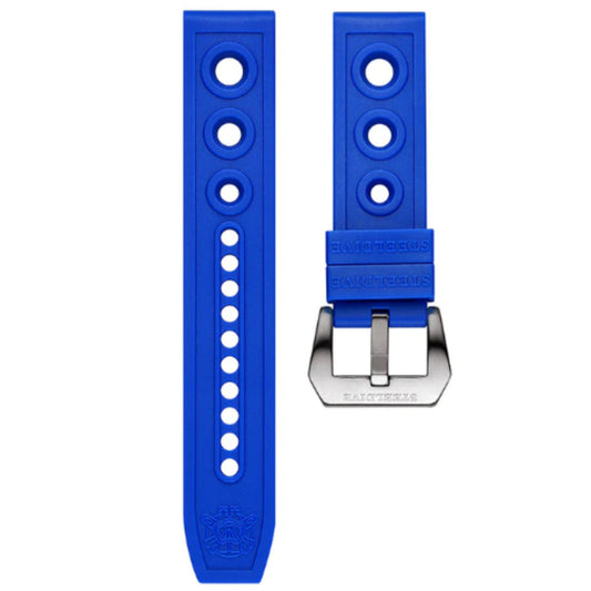 Steeldive Hole Rubber Watch Strap Watch Band - Blue 20 mm