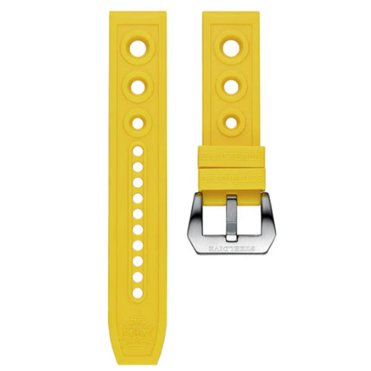 Steeldive Hole Rubber Watch Strap Watch Band - Yellow 20 mm