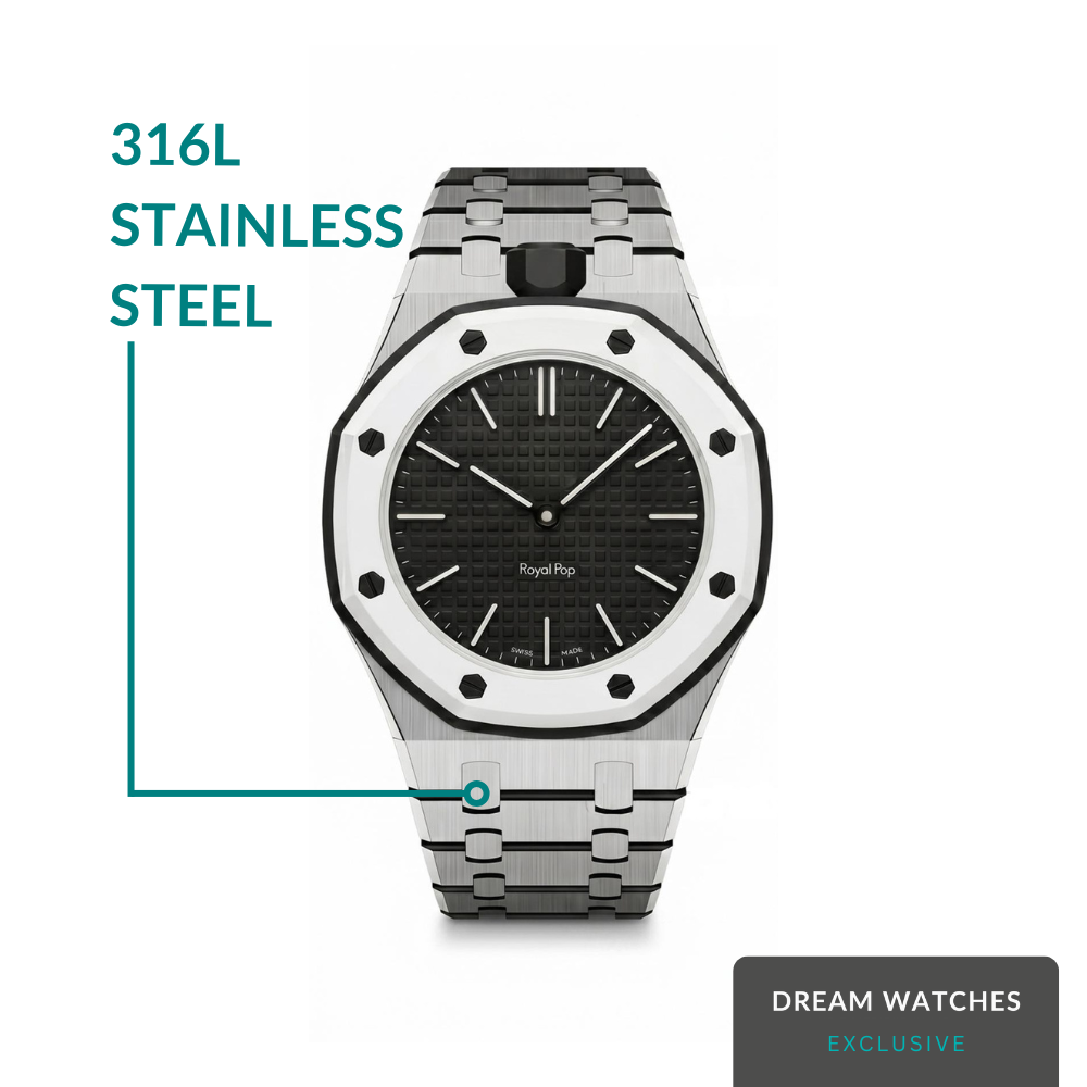 AP Swatch Watch Modkit Strap Stainless Steel Case | Stainless Steel Bracelet  | Butterfly Clasp