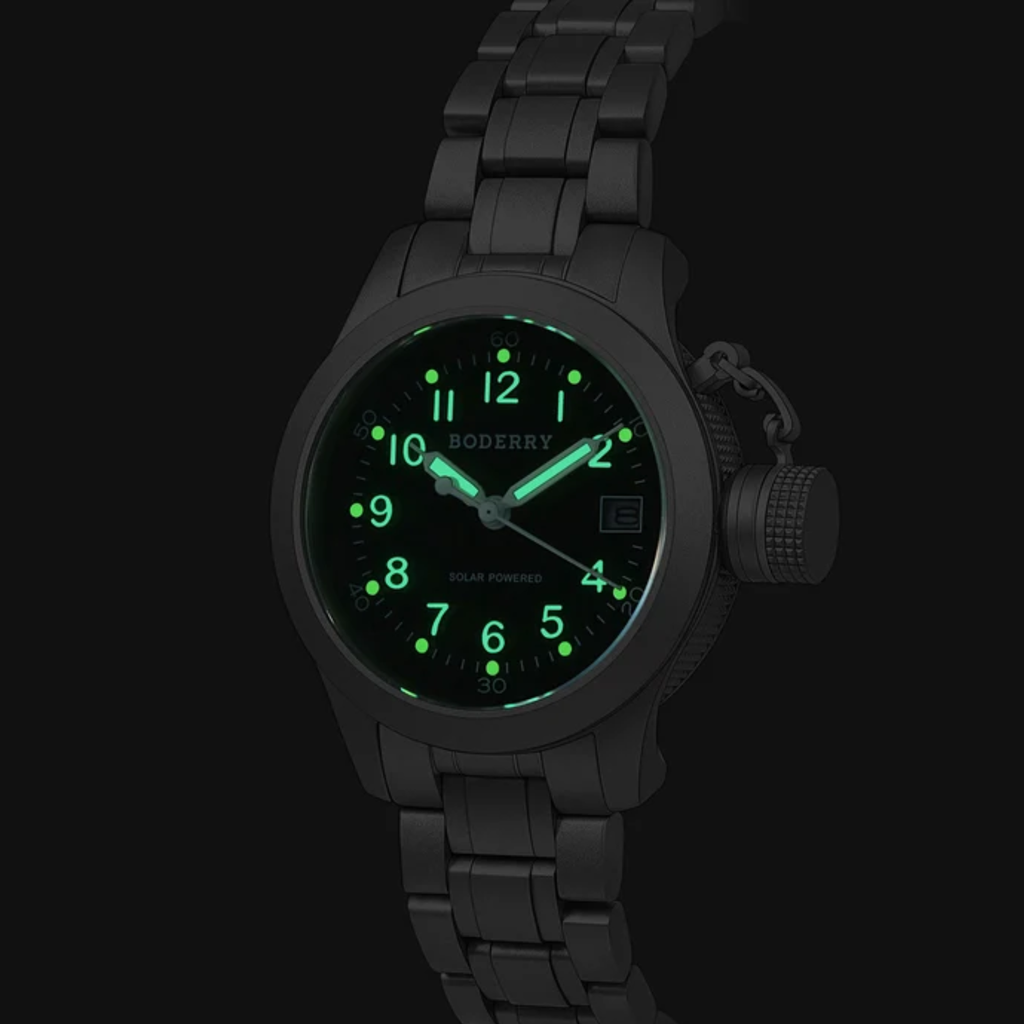 Boderry FALCON Canteen - Titanium Solar-Powered Watch | Dive/Bracelet