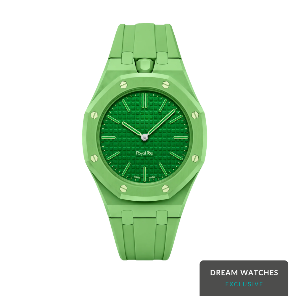 AP Swatch Watch Modkit Case & Strap | Bioceramic Case | FKM High Quality Rubber Bracelet | Butterfly Clasp (Light Green)