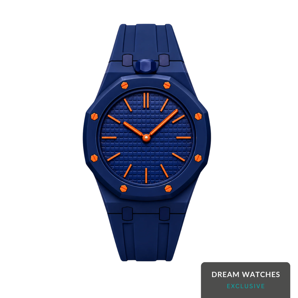 AP Swatch Watch Modkit Case & Strap | Bioceramic Case | FKM High Quality Rubber Bracelet | Butterfly Clasp (Blue)