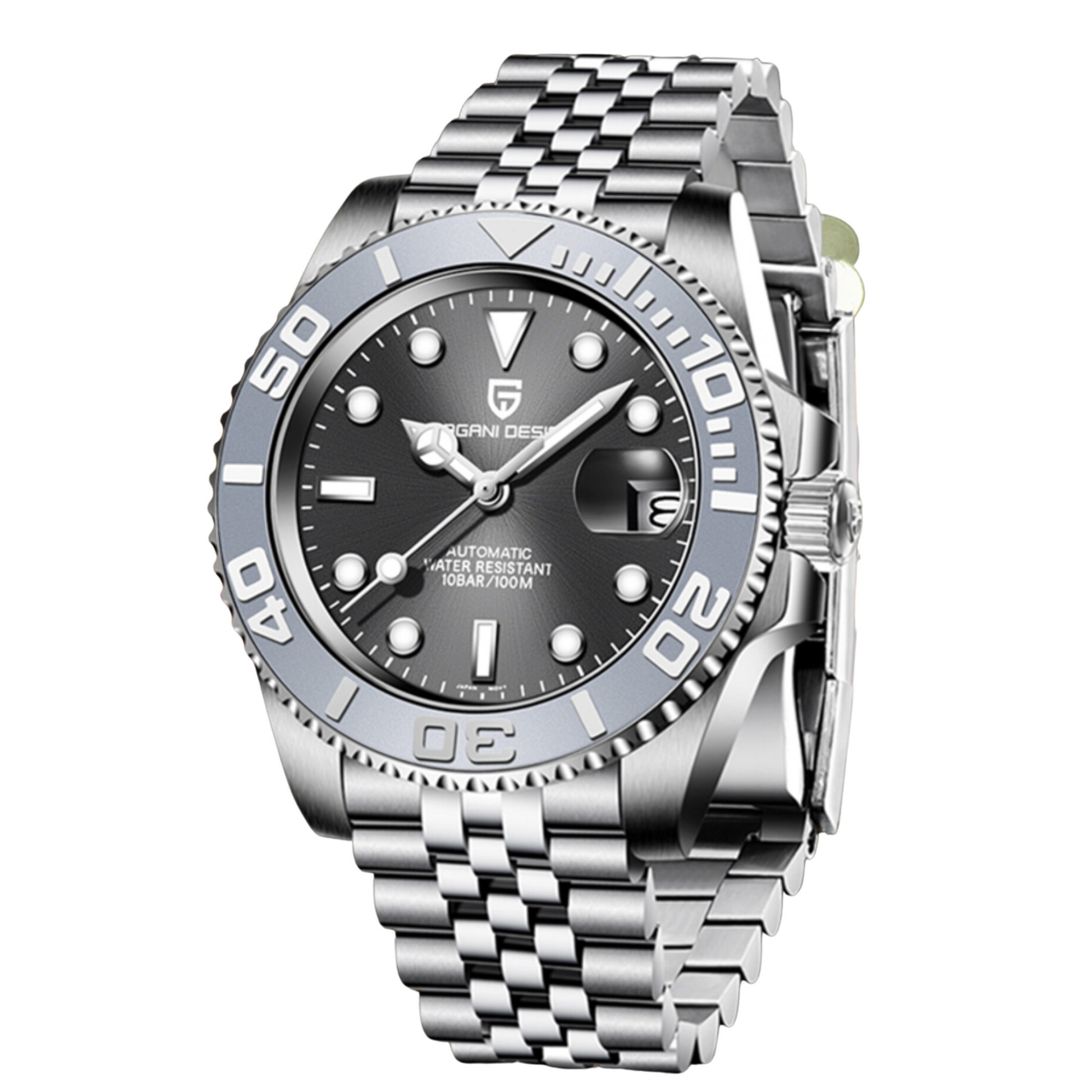 Pagani Design PD-1651 40mm Mens Automatic Waterproof Mechanical Watch with (Japanese NH-35 Movement) Yatch-Master Hommage - Grey