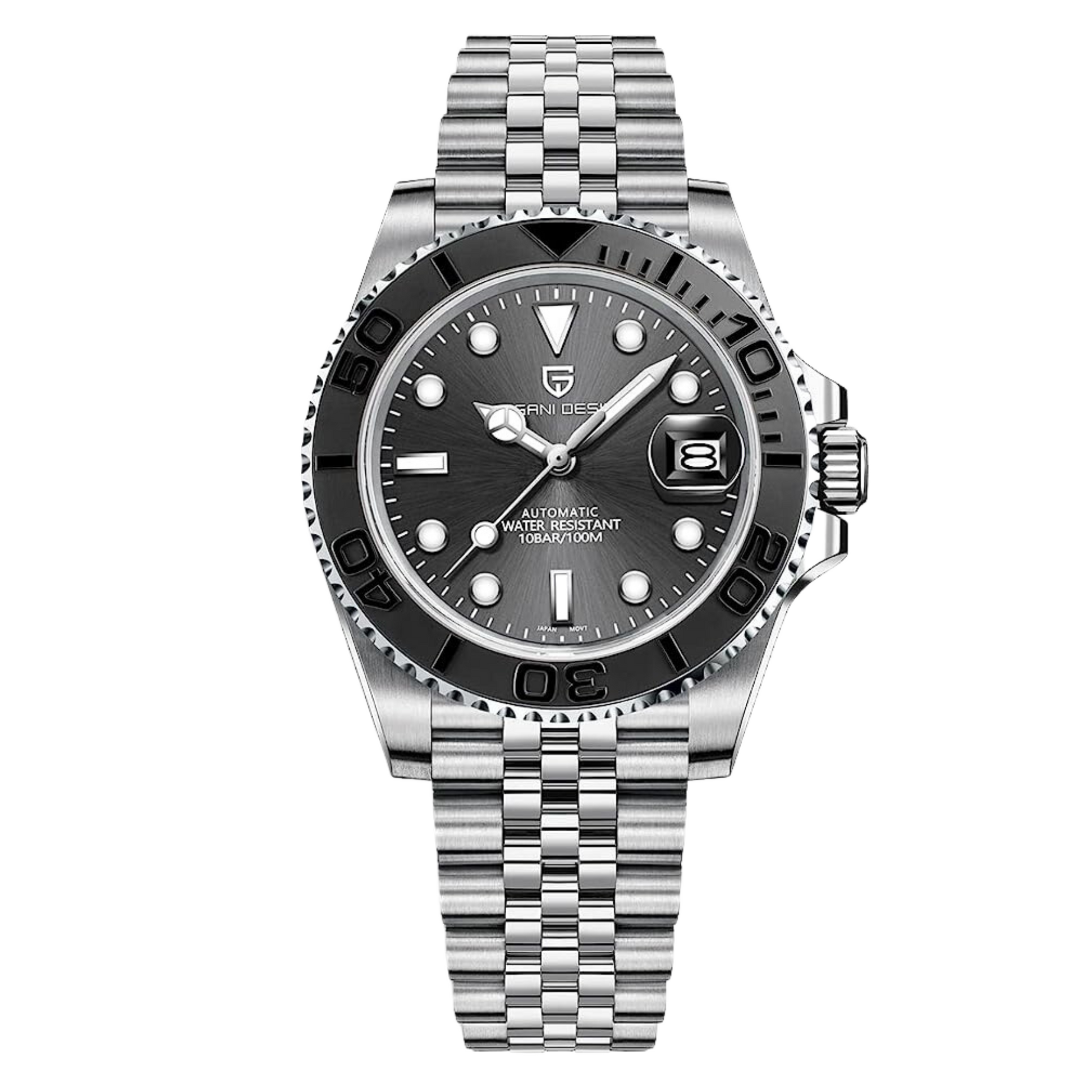 Pagani Design PD-1651 40mm Mens Automatic Waterproof Mechanical Watch (Seiko NH-35 Movement) Yatch-Master Hommage - Black