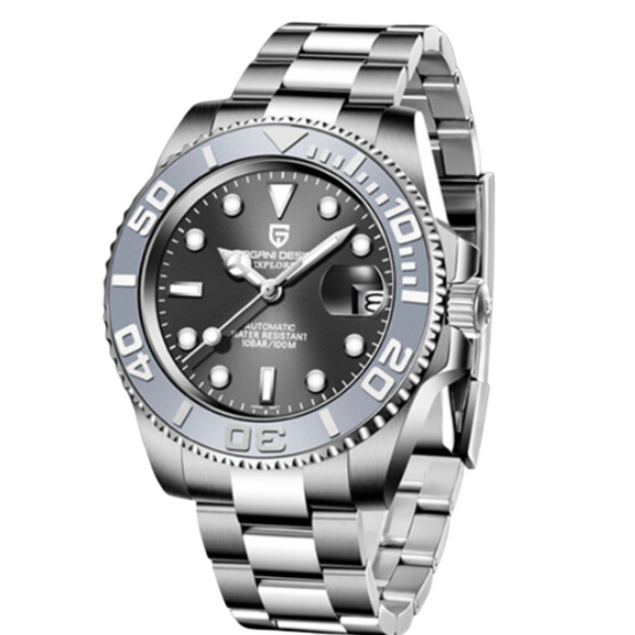 Pagani Design PD-1651 40mm Mens Automatic Waterproof Mechanical Watch (Seiko NH-35 Movement) Yatch-Master Hommage - Grey