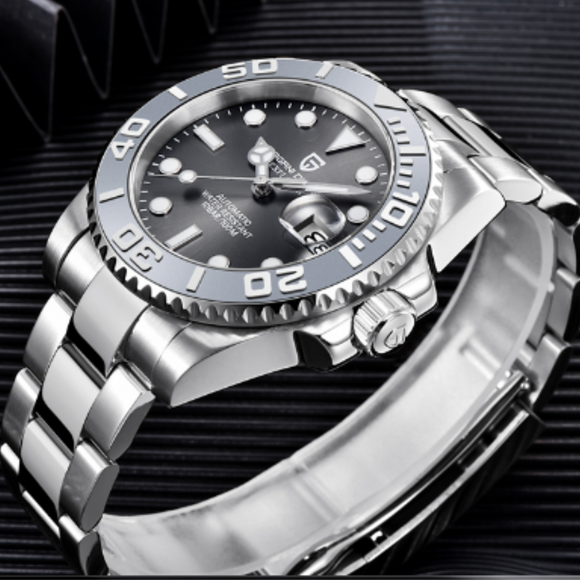 Pagani Design PD-1651 40mm Mens Automatic Waterproof Mechanical Watch (Seiko NH-35 Movement) Yatch-Master Hommage - Grey