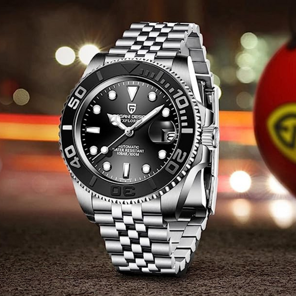 Pagani Design PD-1651 40mm Mens Automatic Waterproof Mechanical Watch (Seiko NH-35 Movement) Yatch-Master Hommage - Black