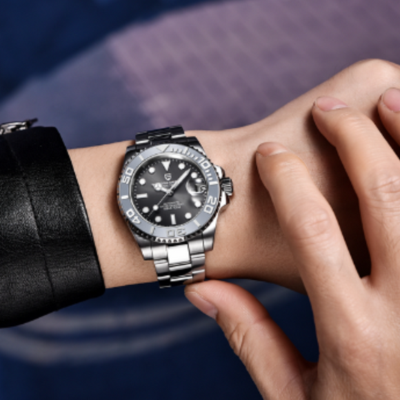 Pagani Design PD-1651 40mm Mens Automatic Waterproof Mechanical Watch (Seiko NH-35 Movement) Yatch-Master Hommage - Grey