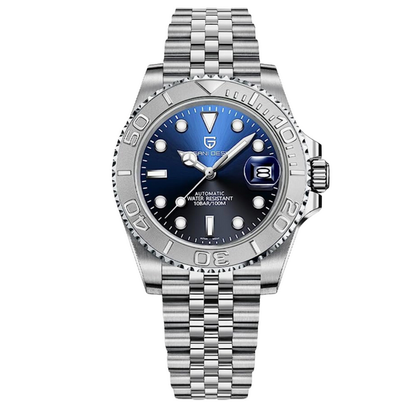 Pagani Design PD-1651 40mm Mens Automatic Waterproof Mechanical Watch (Seiko NH-35 Movement) Yatch-Master Hommage - Black Blue