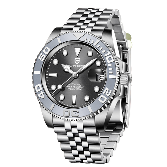 Pagani Design PD-1651 40mm Mens Automatic Waterproof Mechanical Watch with (Japanese NH-35 Movement) Yatch-Master Hommage - Grey