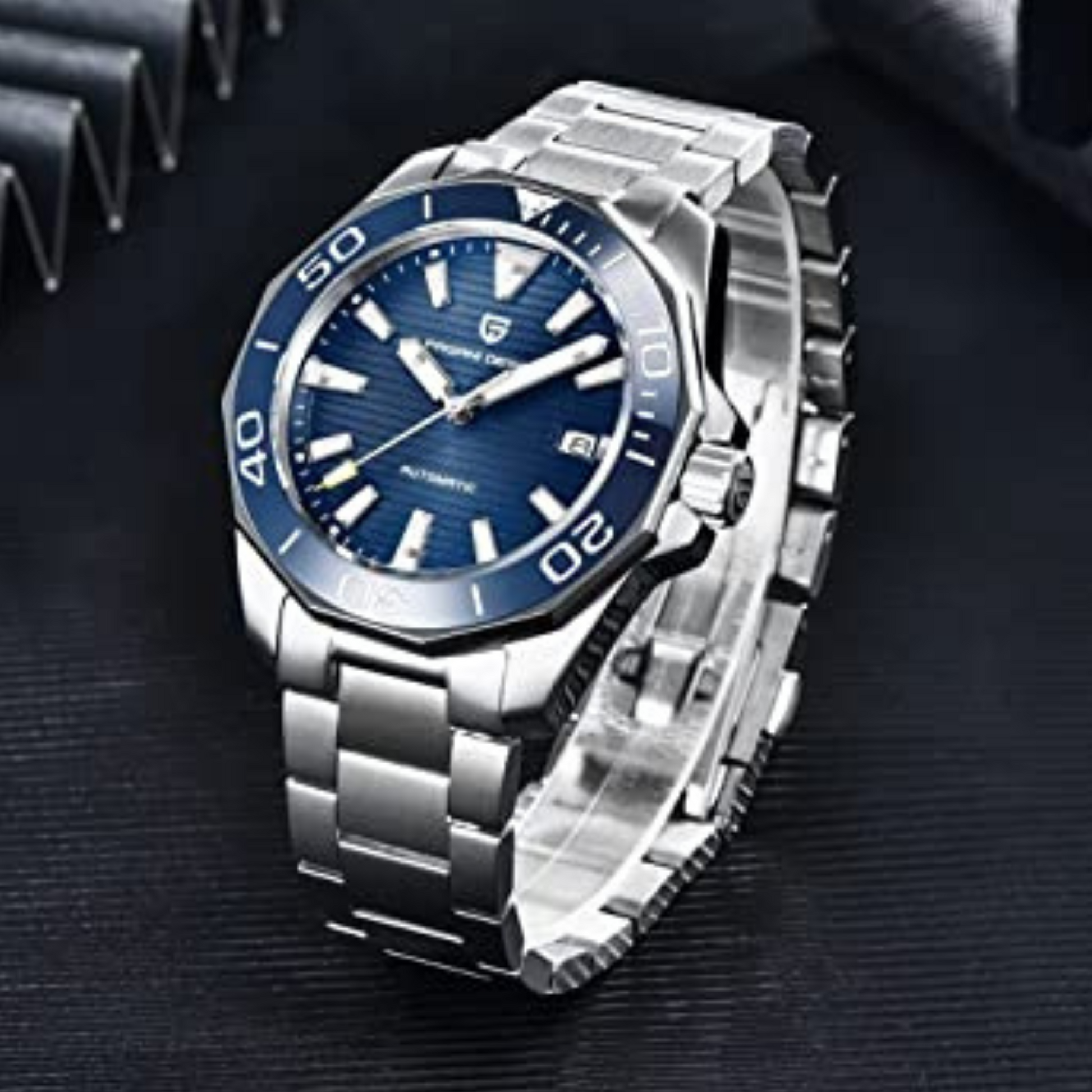 Pagani Design PD-1668 Automatic Mechanical Watch Seiko NH35 Movement- Blue Dial