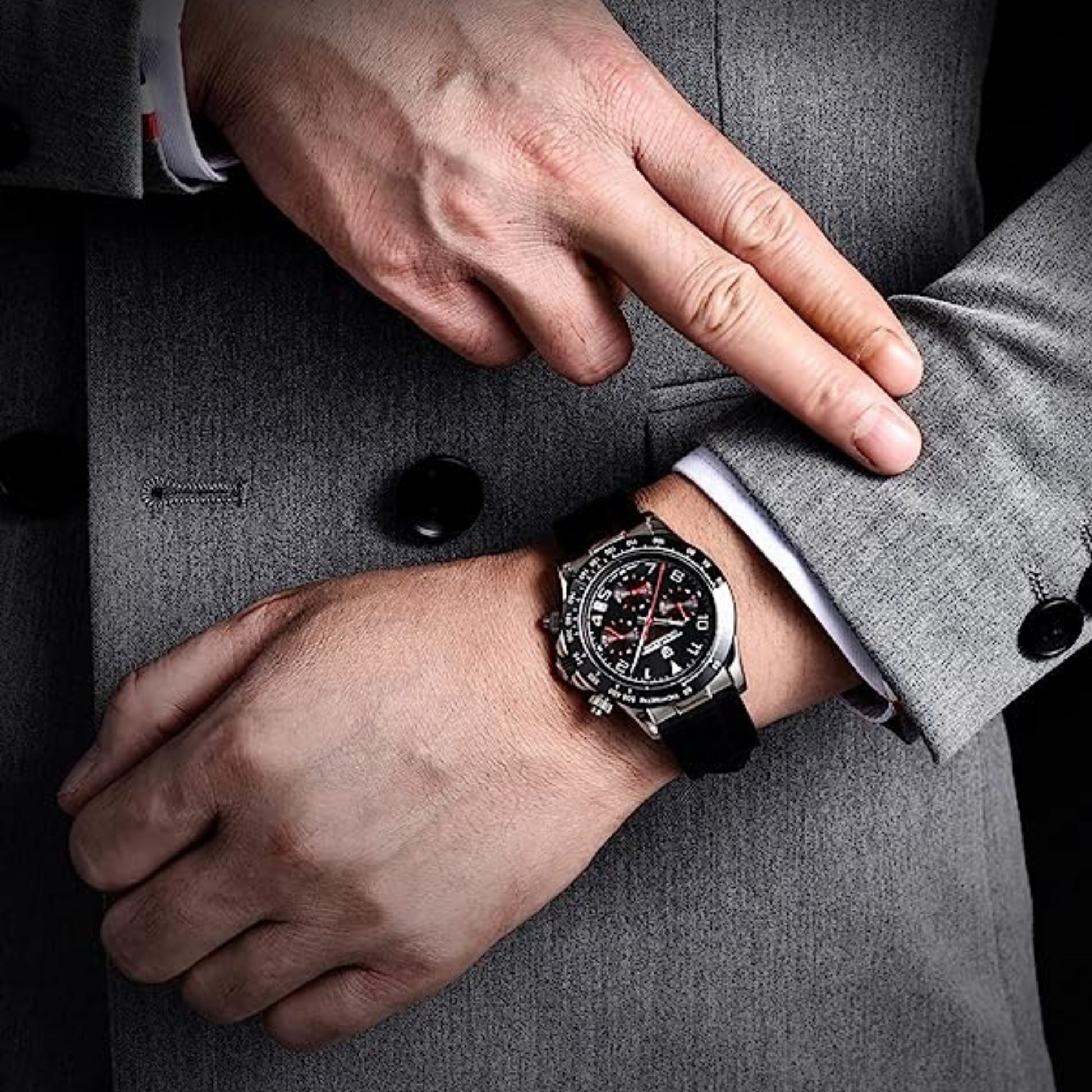 Pagani Design PD-1687 Daytona Chronograph Men's 100M Waterproof Quartz Watch 40MM Fashion Ceramic Bezel New Style Sapphire Crystal Stopwatch - Silver Black