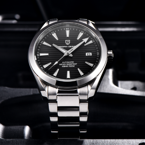 Pagani Design PD-1688 40MM (Seiko NH35A Automatic Movement) Mechanical Watch 100M Waterproof Dive Watch Sapphire Stainless Steel Watch Aqua Terra - Black