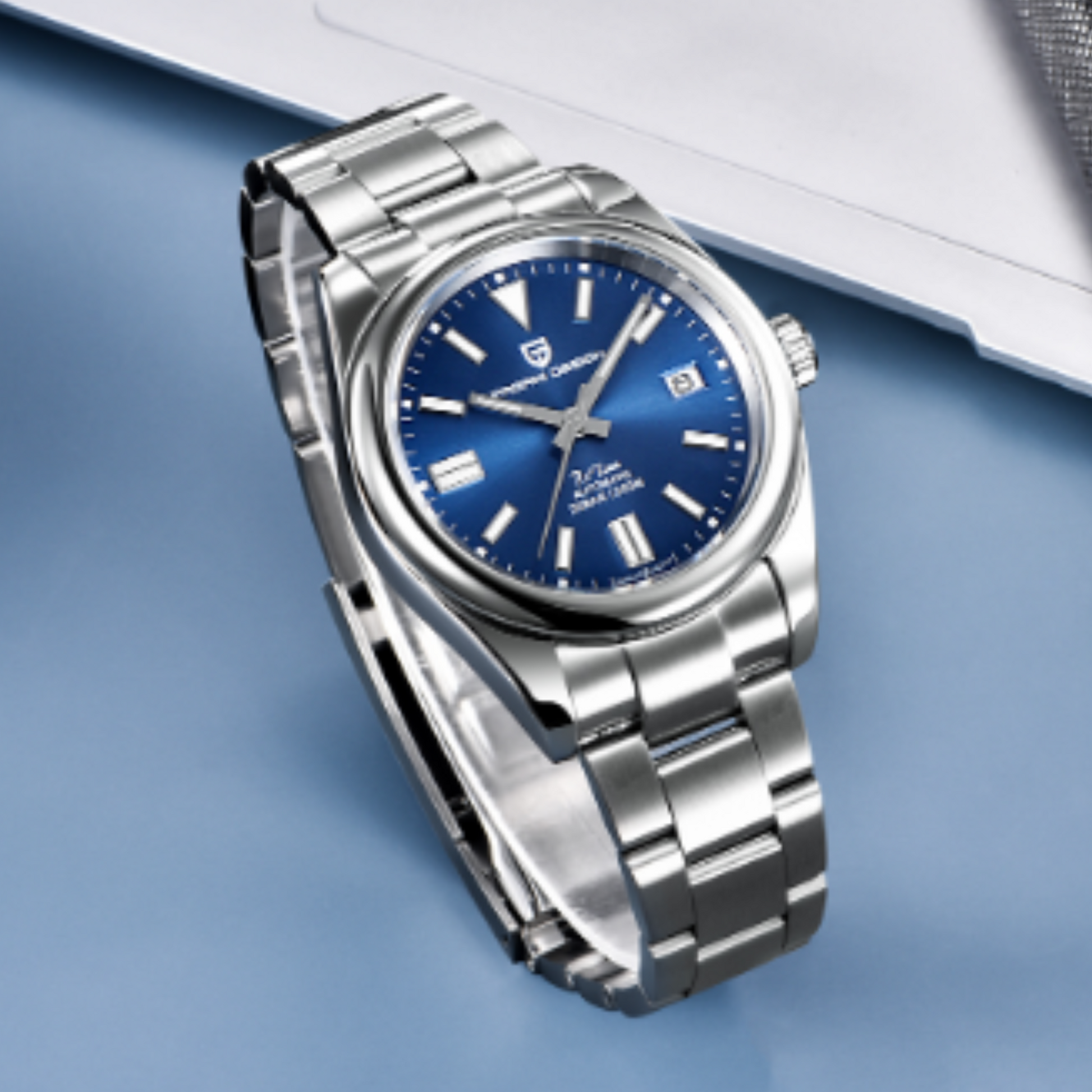 Pagani Design PD-1690 39 MM (Seiko NH35A Automatic Movement) Mechanical Watch Sapphire Stainless Steel Watch Oyster Perpetual"Blue Dial"