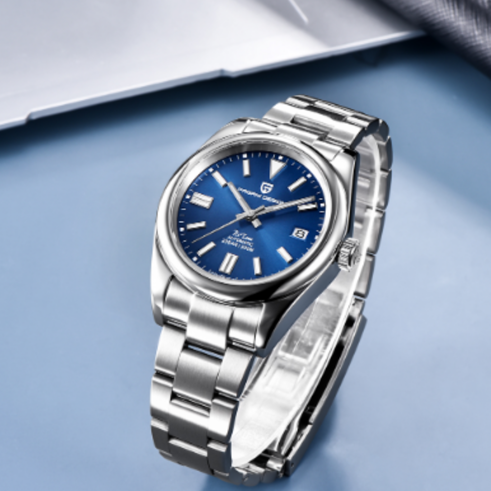 Pagani Design PD-1690 39 MM (Seiko NH35A Automatic Movement) Mechanical Watch Sapphire Stainless Steel Watch Oyster Perpetual"Blue Dial"