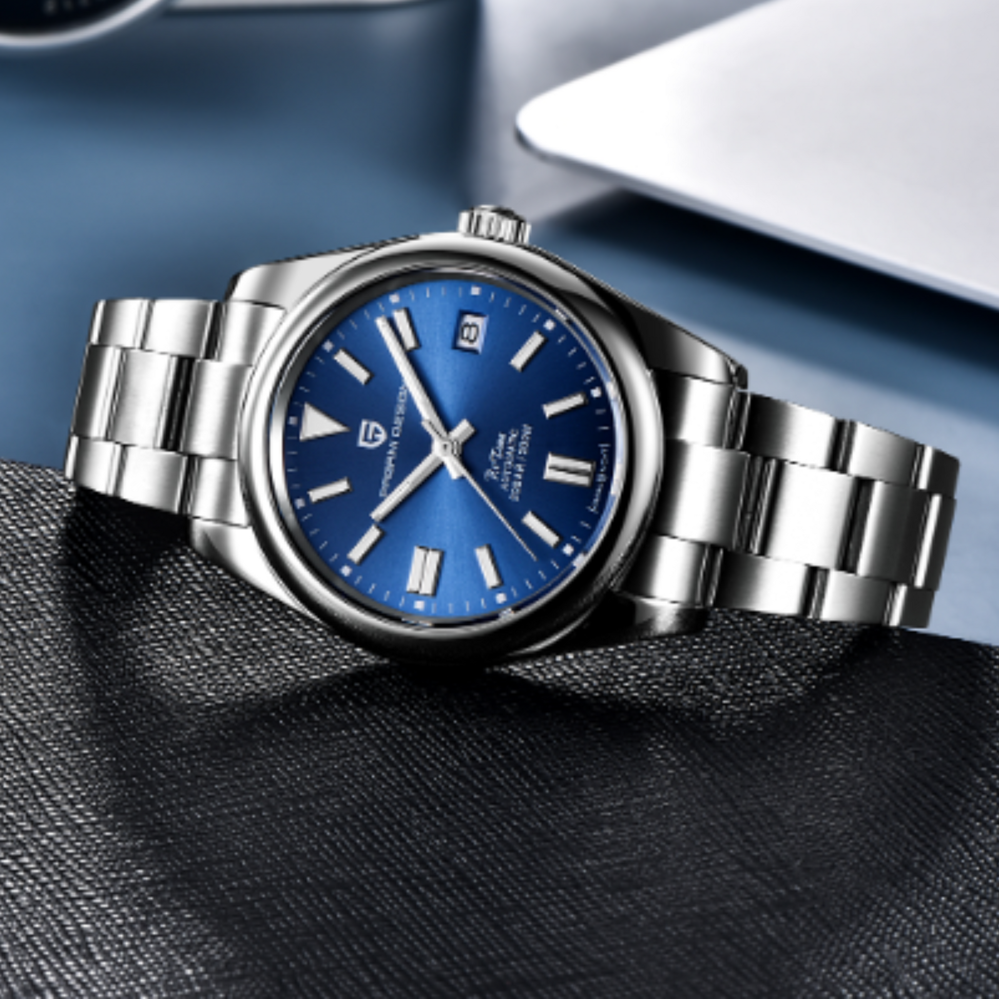 Pagani Design PD-1690 39 MM (Seiko NH35A Automatic Movement) Mechanical Watch Sapphire Stainless Steel Watch Oyster Perpetual"Blue Dial"