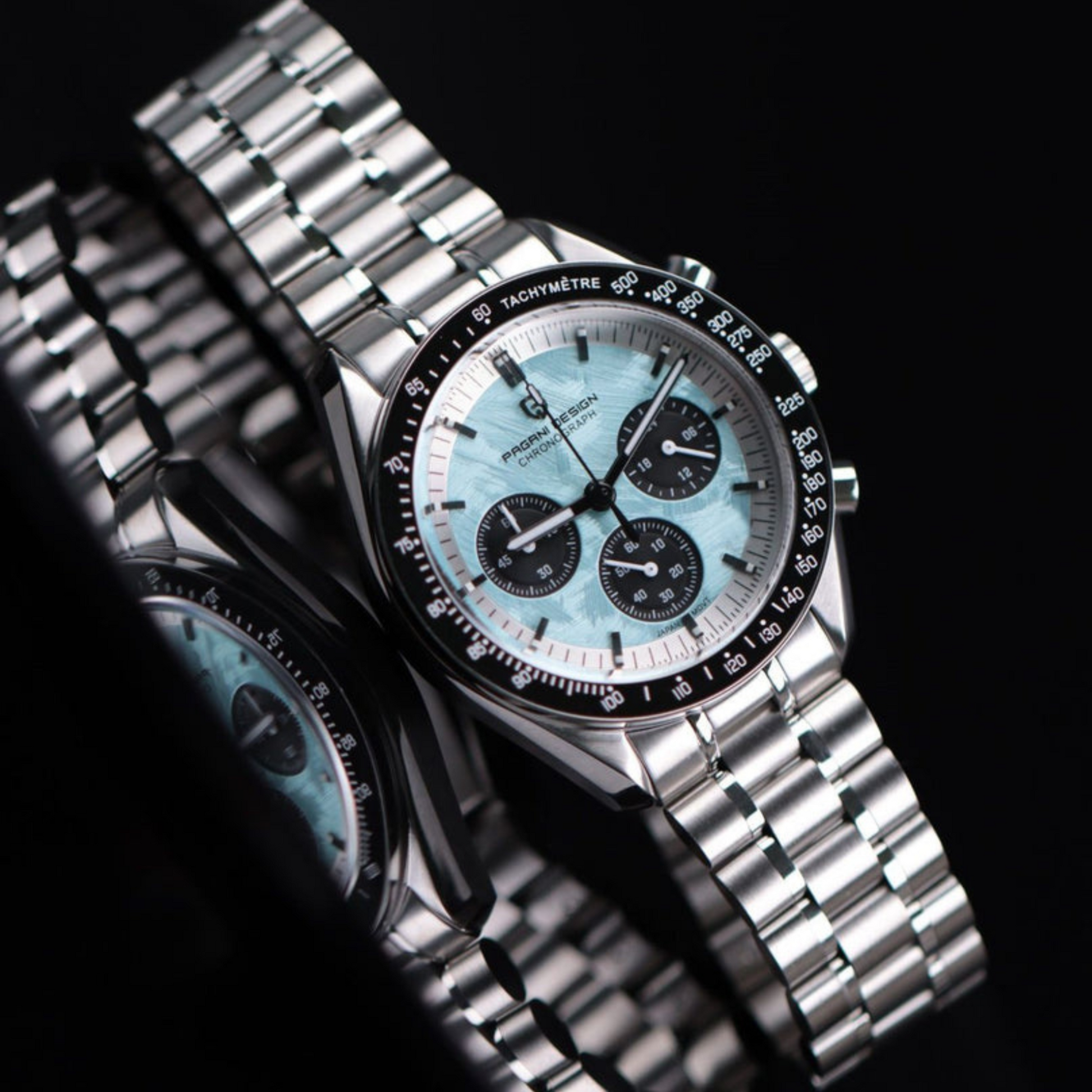 Pagani Design PD-1701 40mm Mens  Waterproof  Watch with Seiko VK-63 Movement (Speedmaster) - Blue V4