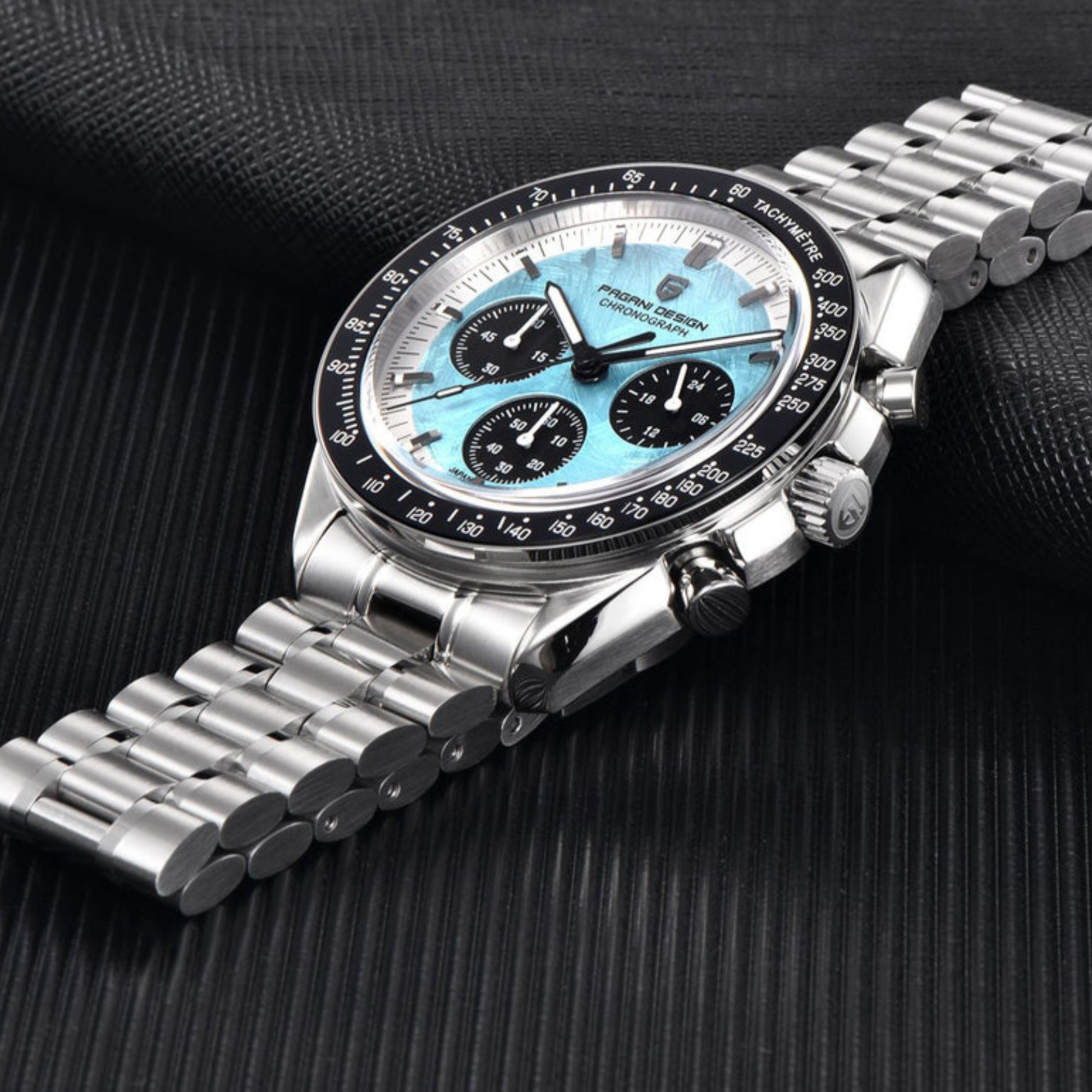 Pagani Design PD-1701 40mm Mens  Waterproof  Watch with Seiko VK-63 Movement (Speedmaster) - Blue V4