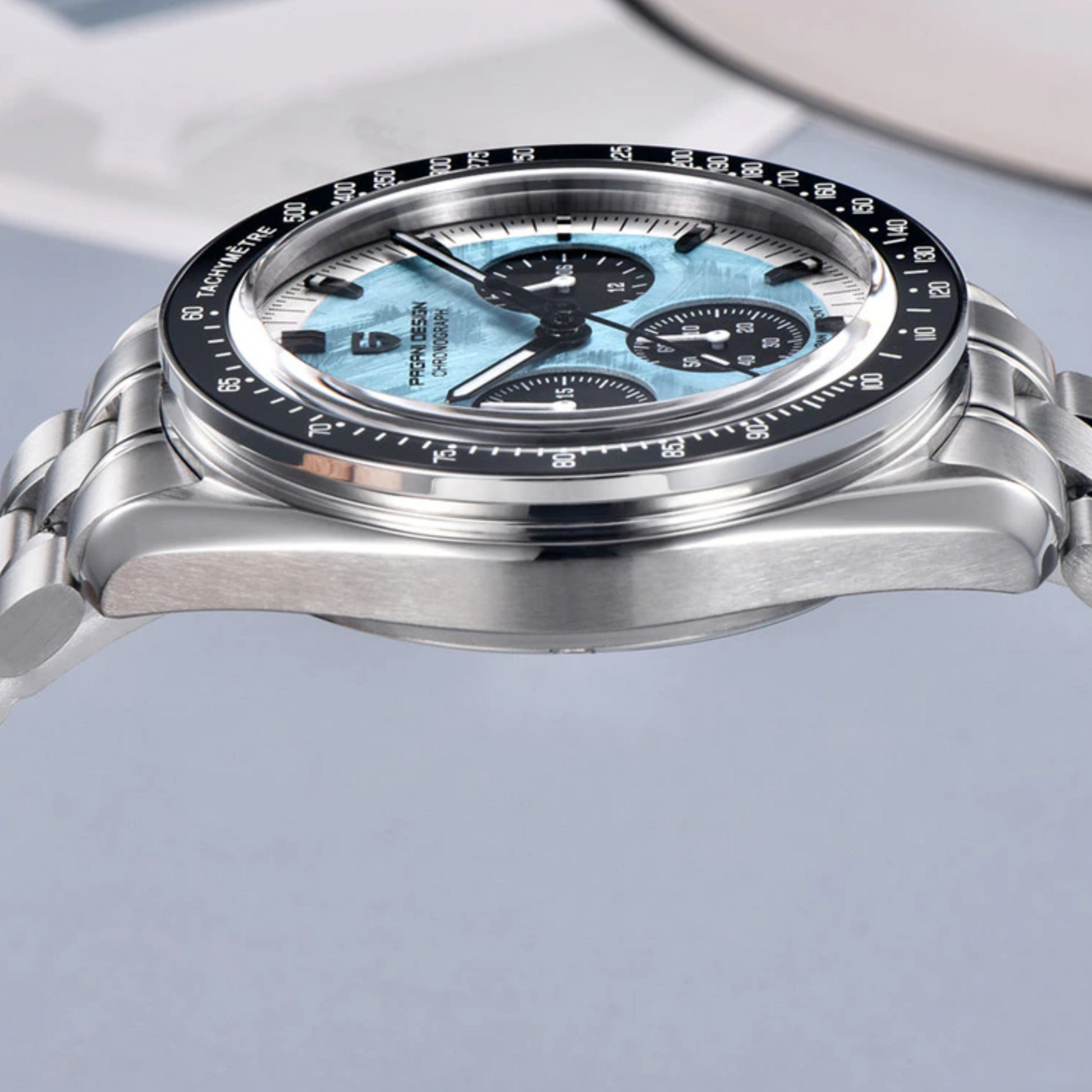 Pagani Design PD-1701 40mm Mens  Waterproof  Watch with Seiko VK-63 Movement (Speedmaster) - Blue V4