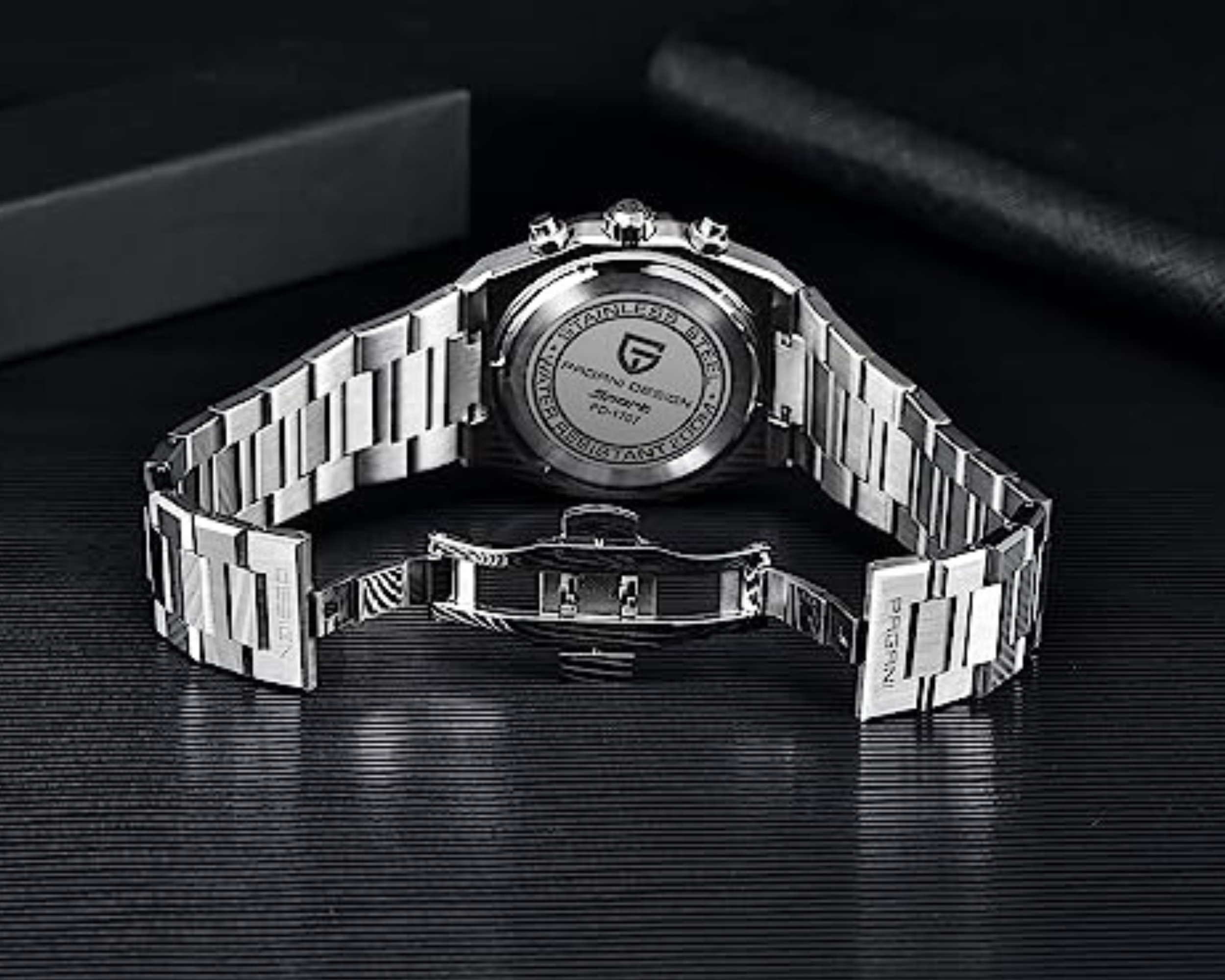 Pagani Design PD-1707 Royal Oak Men's 40mm Seiko VK63 Movement Watch 100M Waterproof Sapphire Crystal Stainless Steel Luminous Watch - White Dial