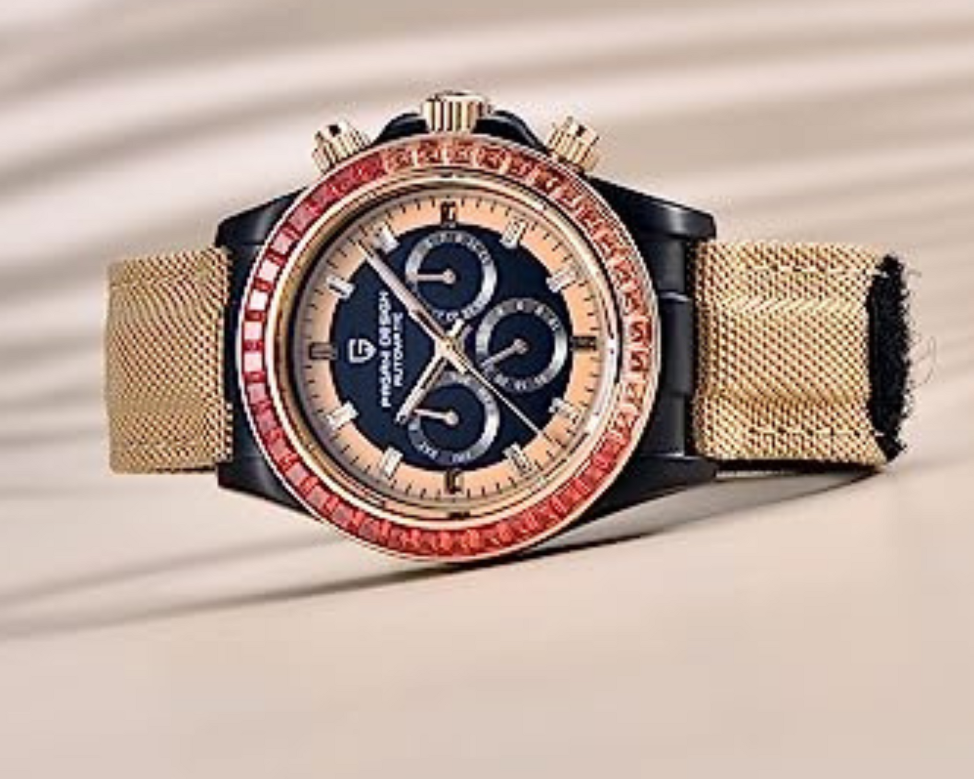 Pagani Design PD-1732 Watches for Men Luxury Automatic Mechanical Watch 40mm Rainbow Bezel Casual Fashion Sport Chronograph Wristwatches Waterproof 200M - Brown