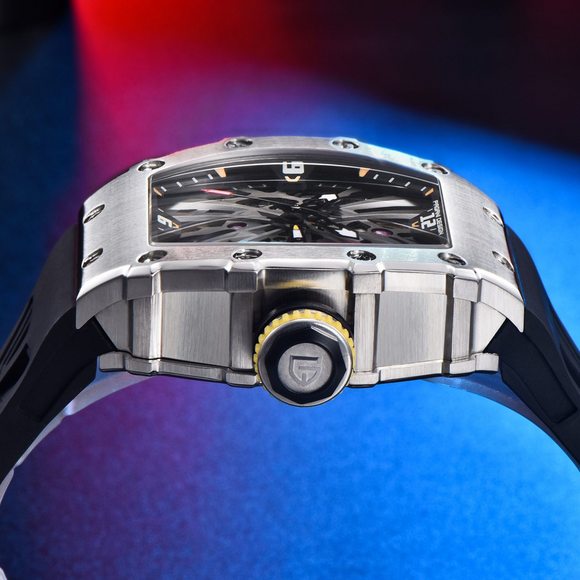 PAGANI DESIGN PD-1738  Waterproof Stainless Steel Skeleton Wristwatch Sport Chronograph Watch for Men - VH65 Movement