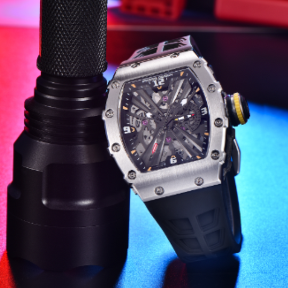 PAGANI DESIGN PD-1738  Waterproof Stainless Steel Skeleton Wristwatch Sport Chronograph Watch for Men - VH65 Movement
