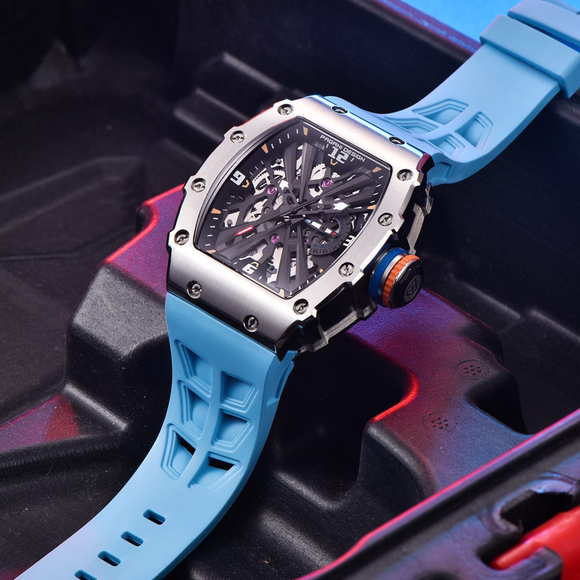 PAGANI DESIGN PD-1738  Waterproof Stainless Steel Skeleton Wristwatch Sport Chronograph Watch for Men - VH65 Movement