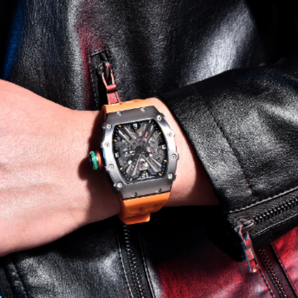 PAGANI DESIGN PD-1738  Waterproof Stainless Steel Skeleton Wristwatch Sport Chronograph Watch for Men - VH65 Movement