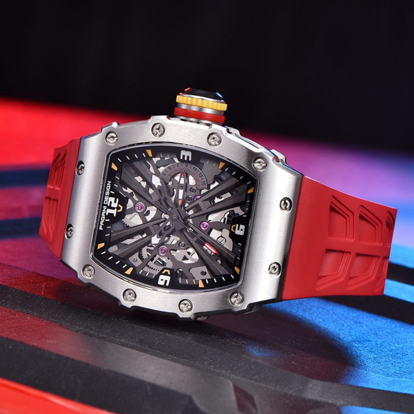 PAGANI DESIGN PD-1738  Waterproof Stainless Steel Skeleton Wristwatch Sport Chronograph Watch for Men - VH65 Movement