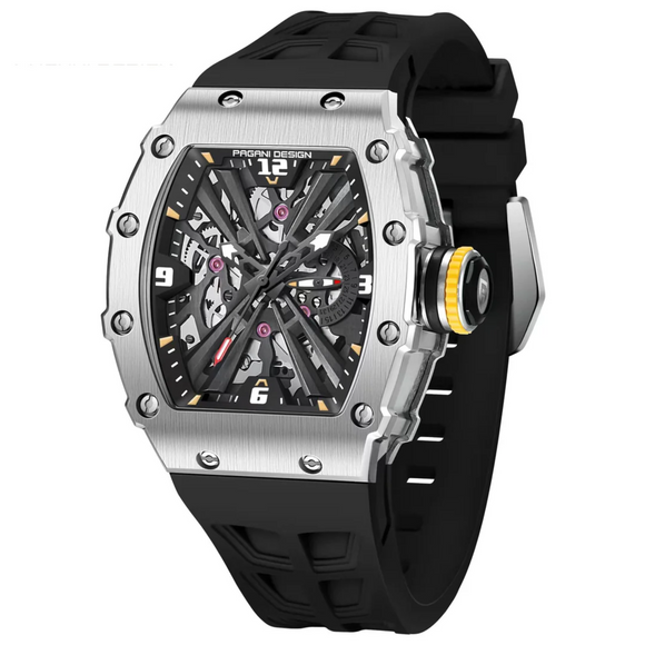 PAGANI DESIGN PD-1738  Waterproof Stainless Steel Skeleton Wristwatch Sport Chronograph Watch for Men - VH65 Movement