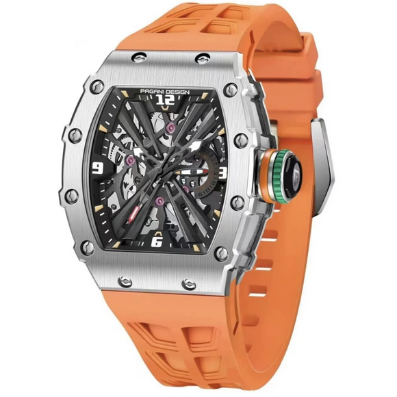 PAGANI DESIGN PD-1738  Waterproof Stainless Steel Skeleton Wristwatch Sport Chronograph Watch for Men - VH65 Movement